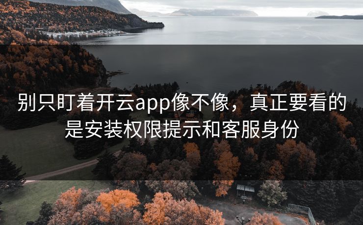 别只盯着开云app像不像，真正要看的是安装权限提示和客服身份