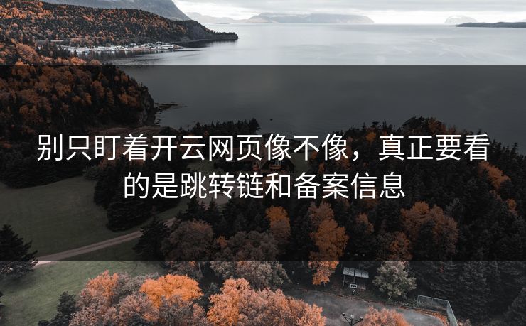 别只盯着开云网页像不像，真正要看的是跳转链和备案信息